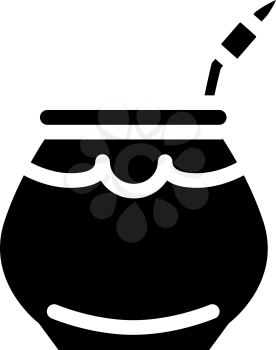 mate tea glyph icon vector. mate tea sign. isolated contour symbol black illustration