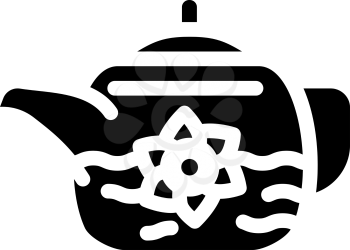 flower tea glyph icon vector. flower tea sign. isolated contour symbol black illustration