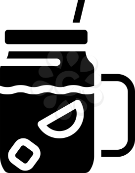 cold tea glyph icon vector. cold tea sign. isolated contour symbol black illustration
