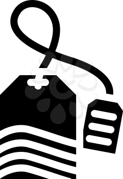 bag of tea glyph icon vector. bag of tea sign. isolated contour symbol black illustration