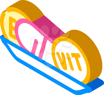 vitamins diet isometric icon vector. vitamins diet sign. isolated symbol illustration
