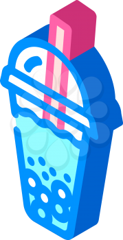 bubble tea isometric icon vector. bubble tea sign. isolated symbol illustration