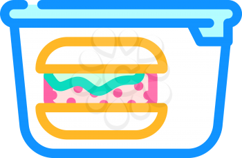 hamburger lunchbox color icon vector. hamburger lunchbox sign. isolated symbol illustration