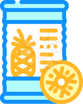 pineapple canned food color icon vector. pineapple canned food sign. isolated symbol illustration