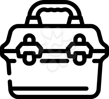 vintage lunchbox line icon vector. vintage lunchbox sign. isolated contour symbol black illustration