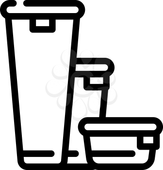various height of lunchbox line icon vector. various height of lunchbox sign. isolated contour symbol black illustration