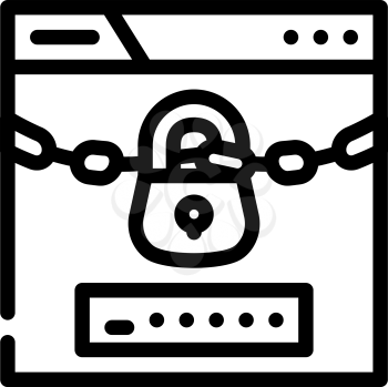 password lock line icon vector. password lock sign. isolated contour symbol black illustration