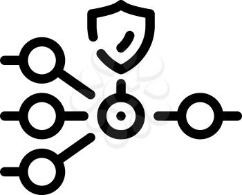 protection nodes line icon vector. protection nodes sign. isolated contour symbol black illustration