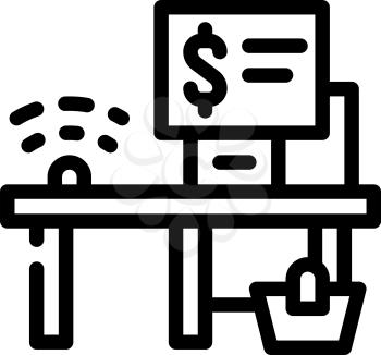 self-service checkout line icon vector. self-service checkout sign. isolated contour symbol black illustration