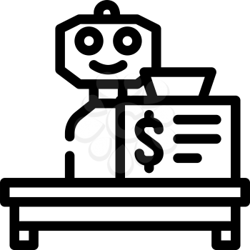 robot cashier line icon vector. robot cashier sign. isolated contour symbol black illustration