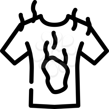 dirty clothes smell line icon vector. dirty clothes smell sign. isolated contour symbol black illustration