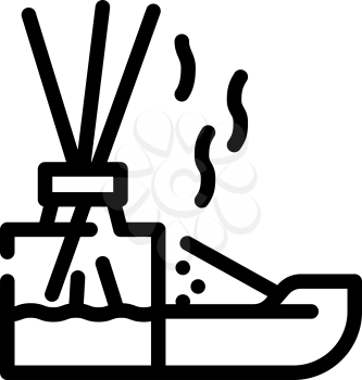 incense smell line icon vector. incense smell sign. isolated contour symbol black illustration