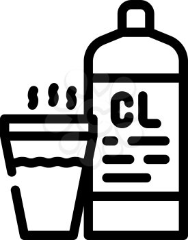 chlorine smell line icon vector. chlorine smell sign. isolated contour symbol black illustration