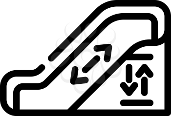escalator stair line icon vector. escalator stair sign. isolated contour symbol black illustration