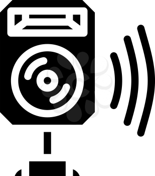 speaker electronic device glyph icon vector. speaker electronic device sign. isolated contour symbol black illustration