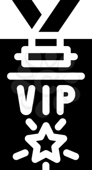 vip card glyph icon vector. vip card sign. isolated contour symbol black illustration