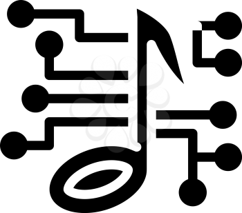 digital music icon glyph icon vector. digital music icon sign. isolated contour symbol black illustration
