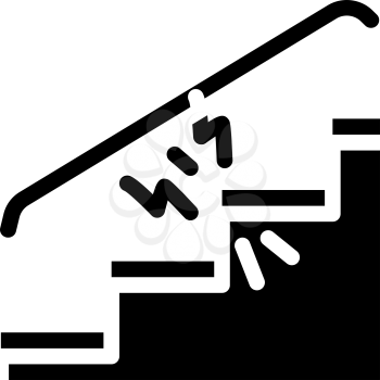 repair of steps hallways glyph icon vector. repair of steps hallways sign. isolated contour symbol black illustration
