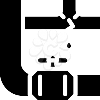 pipe repair glyph icon vector. pipe repair sign. isolated contour symbol black illustration