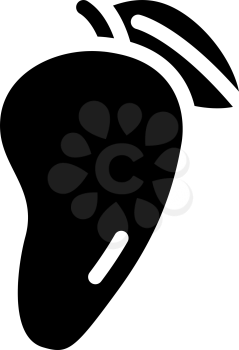 tropical fruit mango glyph icon vector. tropical fruit mango sign. isolated contour symbol black illustration