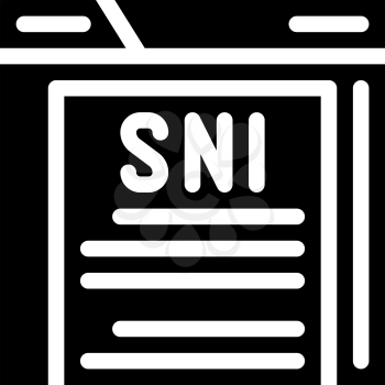 sni protocol glyph icon vector. sni protocol sign. isolated contour symbol black illustration