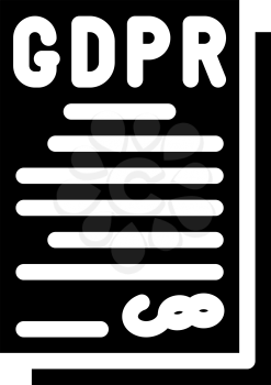 gdpr general data protection regulation in european union glyph icon vector. gdpr general data protection regulation in european union sign. isolated contour symbol black illustration