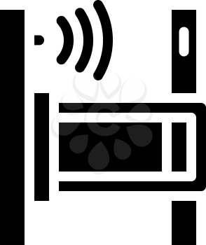 bounding frame with sensor glyph icon vector. bounding frame with sensor sign. isolated contour symbol black illustration