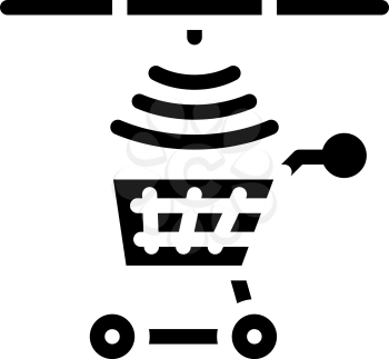 control of movement of carts glyph icon vector. control of movement of carts sign. isolated contour symbol black illustration