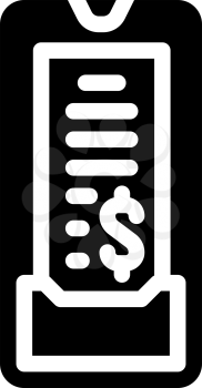 digital check glyph icon vector. digital check sign. isolated contour symbol black illustration