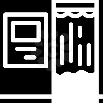 photo kiosk glyph icon vector. photo kiosk sign. isolated contour symbol black illustration