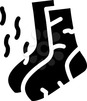 socks smell glyph icon vector. socks smell sign. isolated contour symbol black illustration