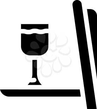 alcohol and airline food glyph icon vector. alcohol and airline food sign. isolated contour symbol black illustration