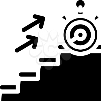 time for run on stair glyph icon vector. time for run on stair sign. isolated contour symbol black illustration