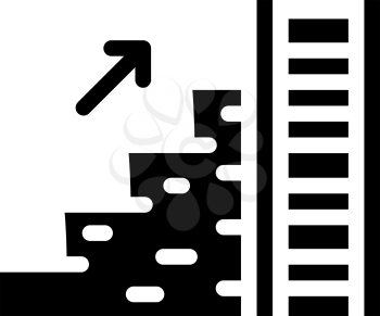 ladder and stair glyph icon vector. ladder and stair sign. isolated contour symbol black illustration