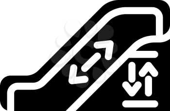 escalator stair glyph icon vector. escalator stair sign. isolated contour symbol black illustration