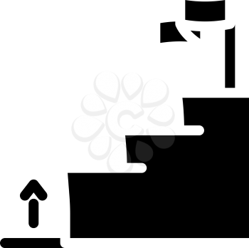 business goal achievement glyph icon vector. business goal achievement sign. isolated contour symbol black illustration