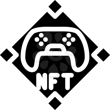 nft and games glyph icon vector. nft and games sign. isolated contour symbol black illustration