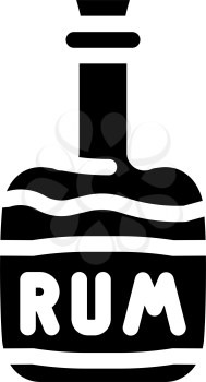 rum drink bottle pirate glyph icon vector. rum drink bottle pirate sign. isolated contour symbol black illustration