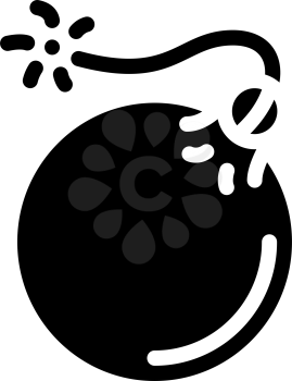 bomb pirate glyph icon vector. bomb pirate sign. isolated contour symbol black illustration