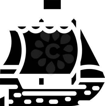 ship pirate glyph icon vector. ship pirate sign. isolated contour symbol black illustration