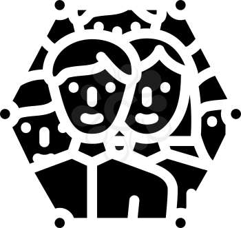 successful teamwork glyph icon vector. successful teamwork sign. isolated contour symbol black illustration
