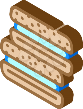 cookies dessert isometric icon vector. cookies dessert sign. isolated symbol illustration