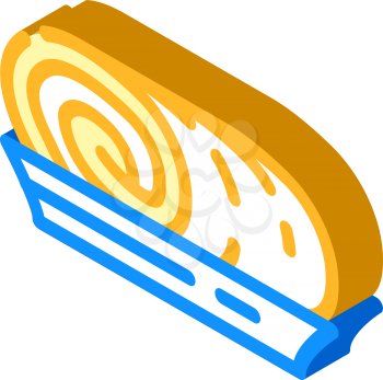 roll cake dessert isometric icon vector. roll cake dessert sign. isolated symbol illustration