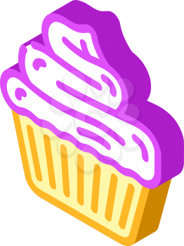pancake with cream dessert isometric icon vector. pancake with cream dessert sign. isolated symbol illustration