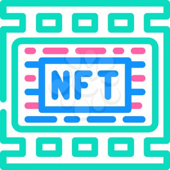 nft movies color icon vector. nft movies sign. isolated symbol illustration