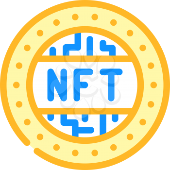 nft token color icon vector. nft token sign. isolated symbol illustration