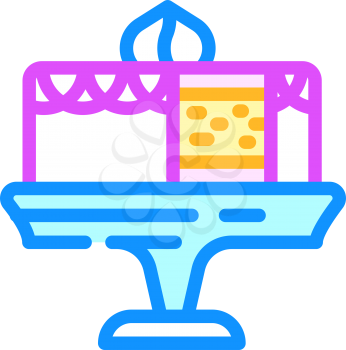 delicious cake dessert color icon vector. delicious cake dessert sign. isolated symbol illustration