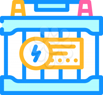 electric battery color icon vector. electric battery sign. isolated symbol illustration
