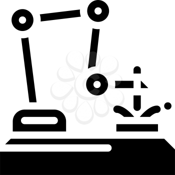 robot welder glyph icon vector. robot welder sign. isolated contour symbol black illustration