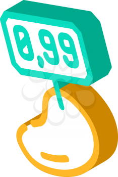 price tag on mango isometric icon vector. price tag on mango sign. isolated symbol illustration